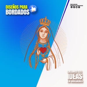 Virgen del Carmen con Corazón Flameante