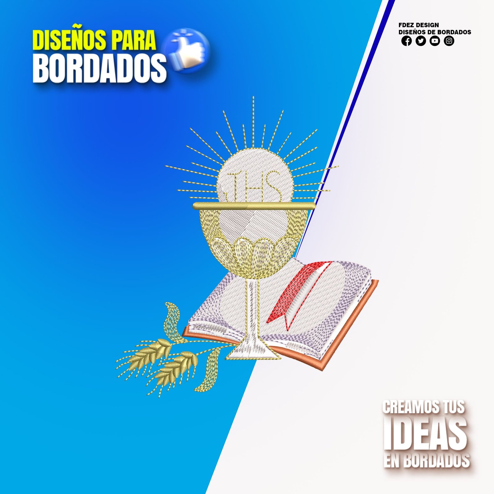Cáliz, Hostia y Biblia