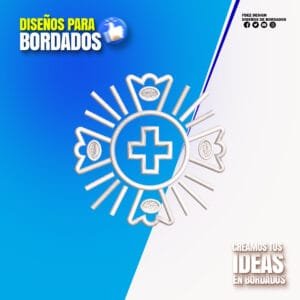 Cruz Central con Rayos y Ornamentos