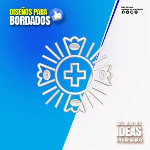 Cruz Central con Rayos y Ornamentos