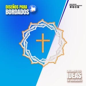 Cruz Dorada con Corona de Espinas