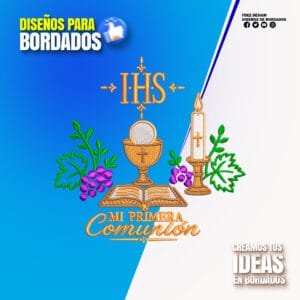 Matriz de Bordado - Cáliz y Elementos de Primera Comunión