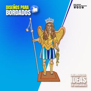 San Rafael con Báculo y Pez