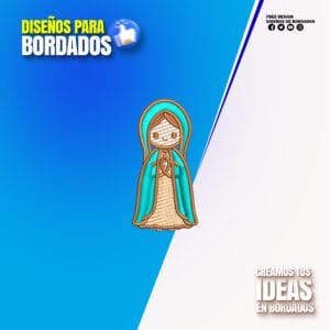 Virgen Animada en Túnica Turquesa