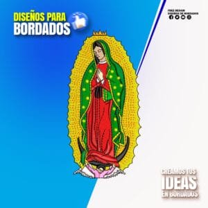 Virgen de Guadalupe Clásica en Manto Verde