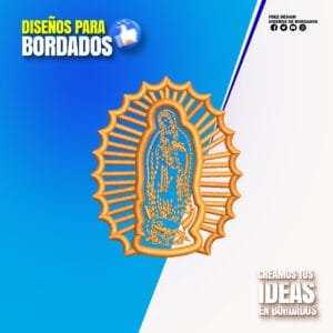 Aplique Emblema Virgen de Guadalupe Dorado