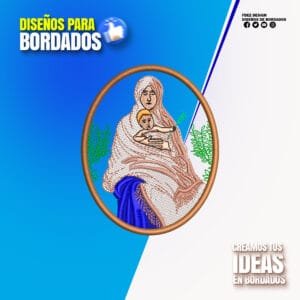 Virgen con Niño Jesús en Medallón Oval