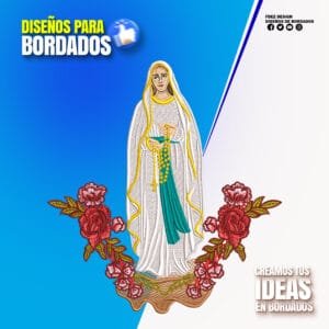 Virgen de Fátima con Rosario y Rosas